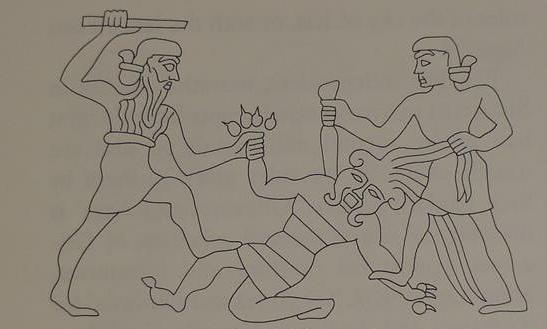 Enkidu and Gilgamesh slaying Humbaba