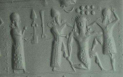 Enkidu Gilgamesh Helmeted Slay Huwawa-Humbaba