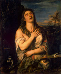 Click to enlarge The penitent Mary Magdalene, a much reproduced composition by Titian.
