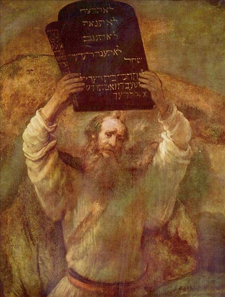 Moses and the Ten Commandments by Rembrandt