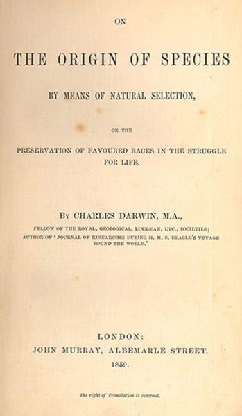 The Origin of Species title page 1859 edition