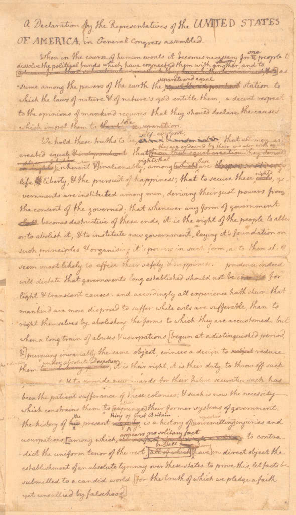 Declaration of Independence Original Draft pg1