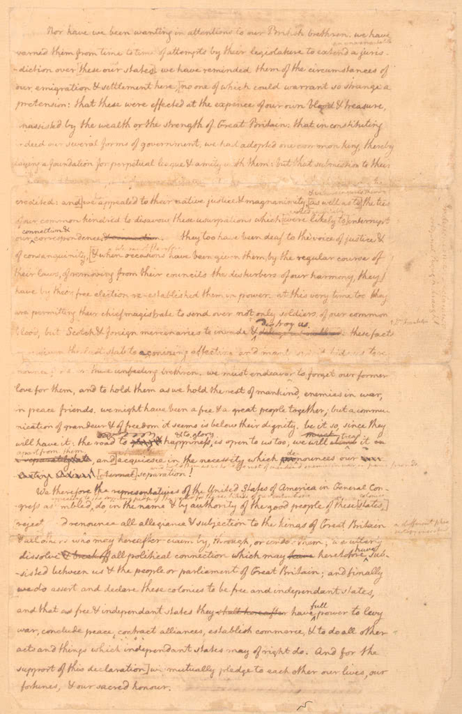 Declaration of Independence Original Draft pg4