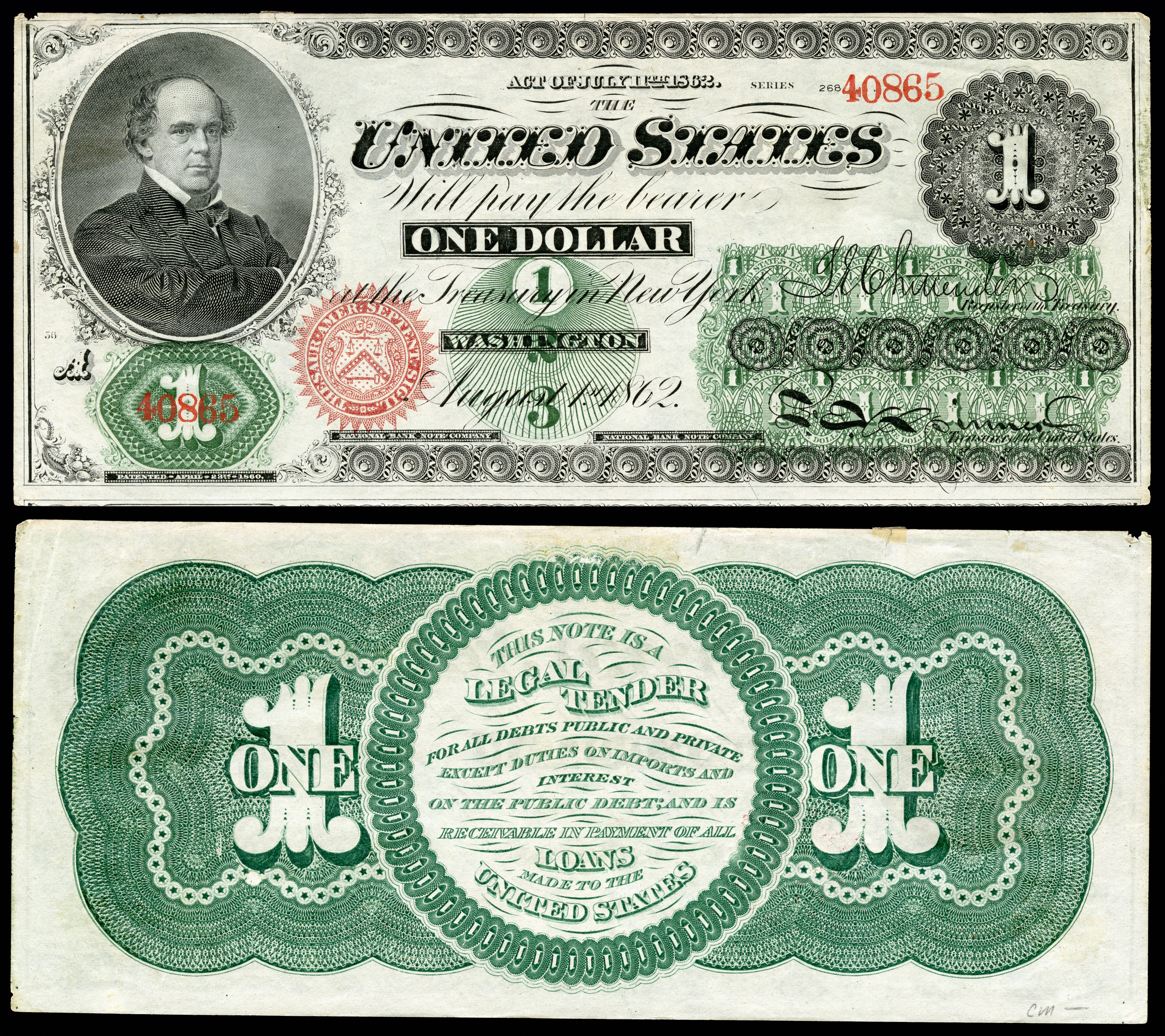 Greenback $1 U.S. Note 1862