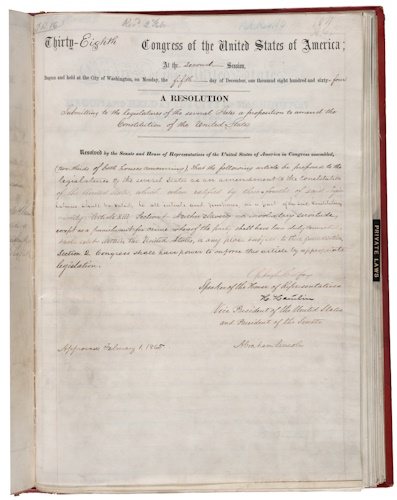 Thirteenth Amendment December 5, 1864