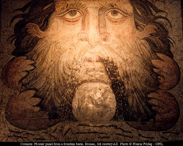 Oceanus mosaic panel from a fountain basin. Roman, 3rd century A.D.