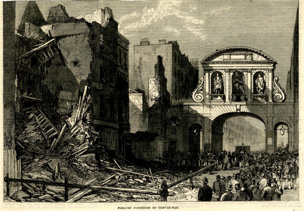 Temple Bar - Being redeveloped with Law Courts 1868