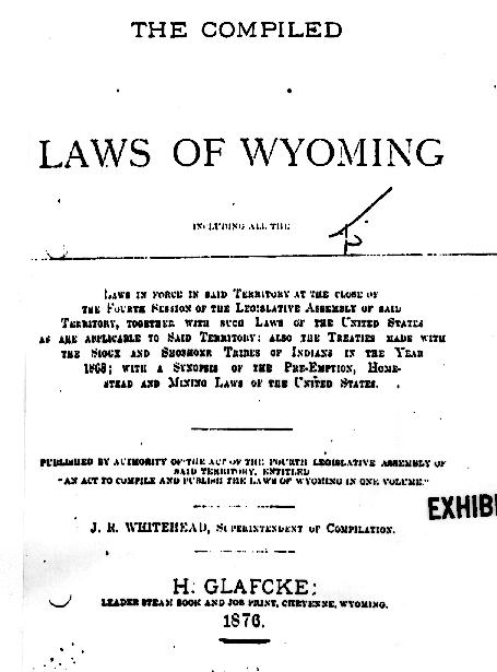 Wyoming Laws - 1