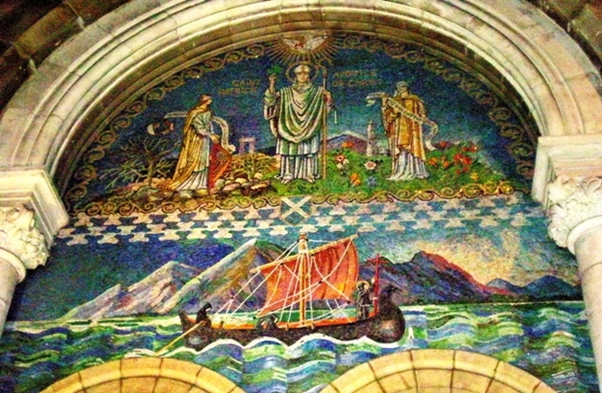 A mural of St. Patrick