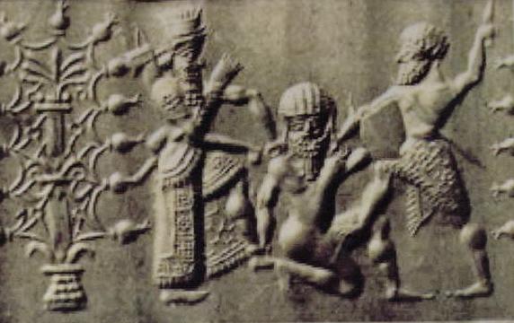 Naked Humbaba Slain Gilgamesh Enkidu