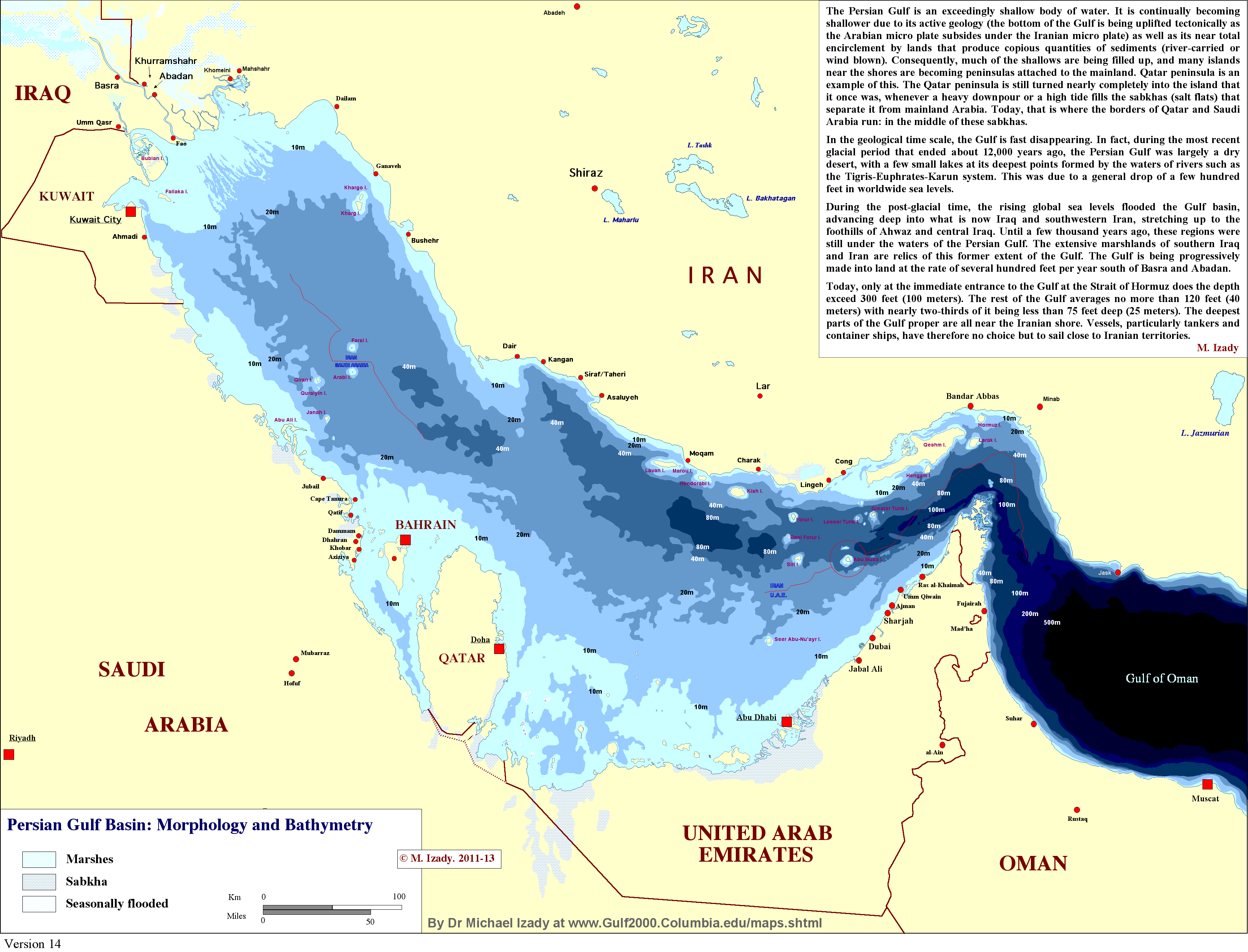 Persian Gulf Basin - Morphology and Bathymery