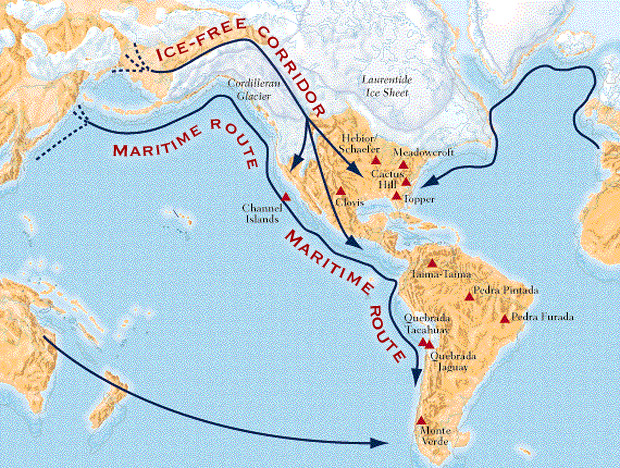 Pre-Clovis possible migration route