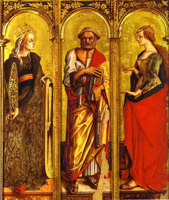St Catherine of Alexandria, St Peter and Mary Magdalene,Â Carlo Crivelli, 1475